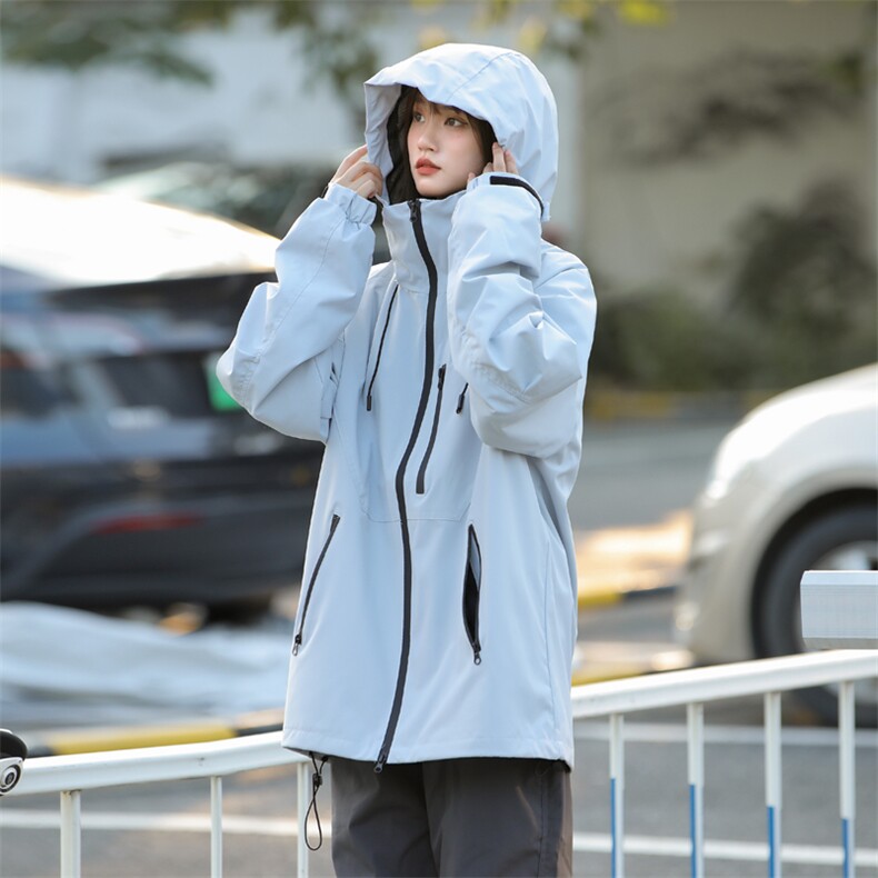 韩版糖果色男女冲锋衣外套百搭日系街头运动外套xz405-jk6807-p68，女装短外套，星座405