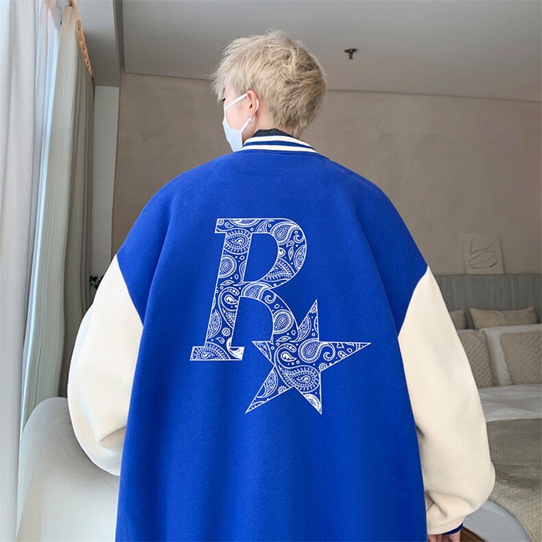 摇粒绒棒球服男大码开衫卫衣男夹克BF86328-P65,男装夹克,电商A040