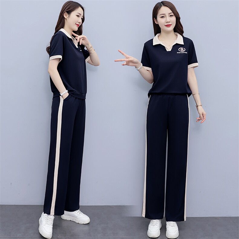 【现货当天发货】妈妈夏装运动服套装新款女休闲t恤减龄两件套,女装套装/套裙,妃曼