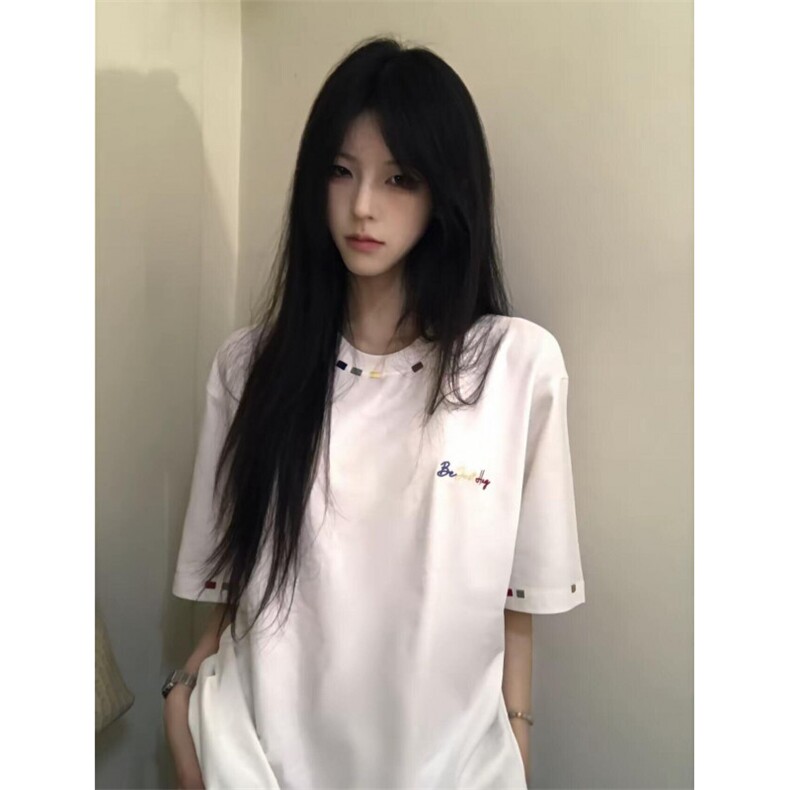 BK910CC-特P28 彩虹刺绣重磅短袖T恤男女图片