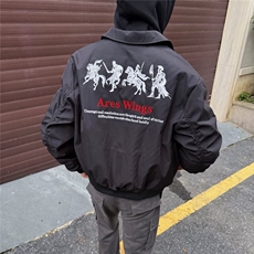 春秋季复古高街印花夹克棒球服男女宽松机能风情侣休闲外套BJK05，男装夹克，星座208-5