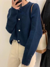 女士秋冬羊毛开衫玉米粒圆领纯澳毛，女装羊毛衫，洁纯羊绒