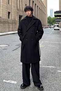 外景秋冬宽松毛呢大衣男潮风衣复古休闲外套MN99995/P100加棉P110图片