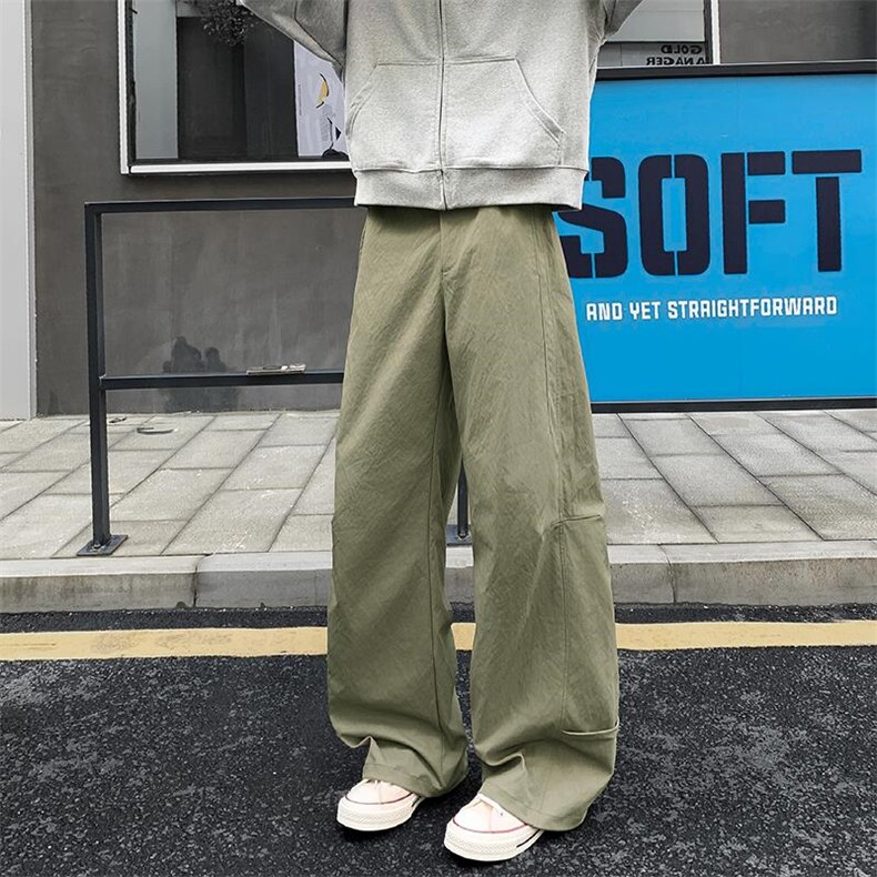25秋季新款纯色直筒松弛感弯刀休闲裤男高街宽松K5950-特P37控72,男装休闲裤,电商A001-1