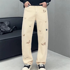 1506-1/KT3531/P57重工刺绣直筒牛仔裤男款欧洲站时尚新款百搭，男装牛仔裤，星座1506-1