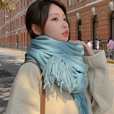 秋冬季休闲保暖亲肤时尚百搭加厚纯色厚款围巾，围巾，明成直播供货