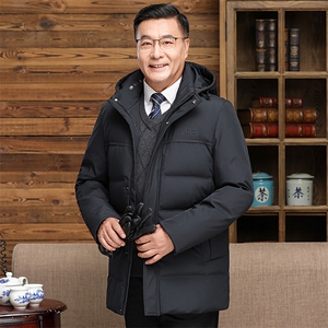 冬季新款羽绒服男士连帽保暖外套中年男装加厚短外套YD8125-P205图片