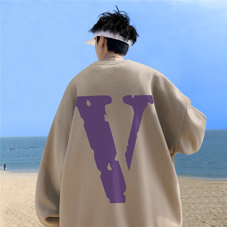 重磅宽松大码港风紫v印花圆领卫衣WY71-特p30（抖音不可售）,男装卫衣,星座508（原C305）