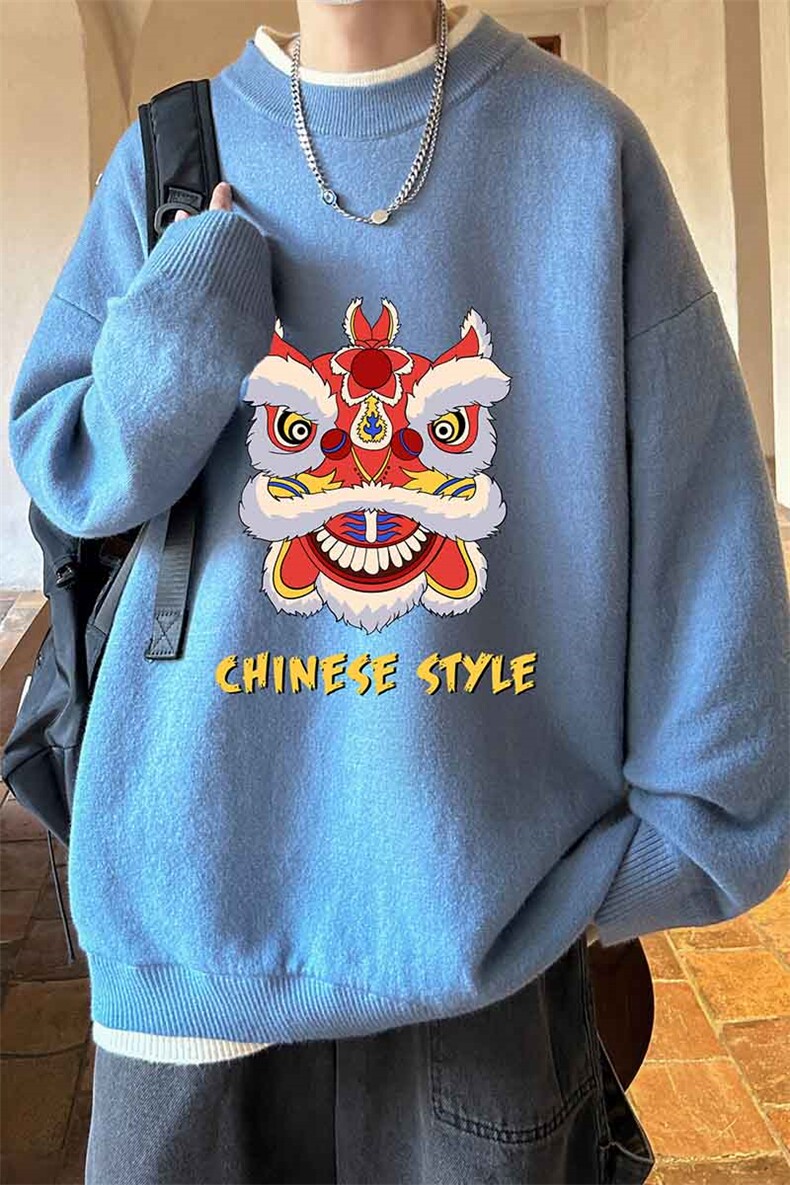 控78假两件毛衣男大码加绒针织衫男毛线衣M80185-P55加绒P70,男装针织衫/毛衣,电商A040