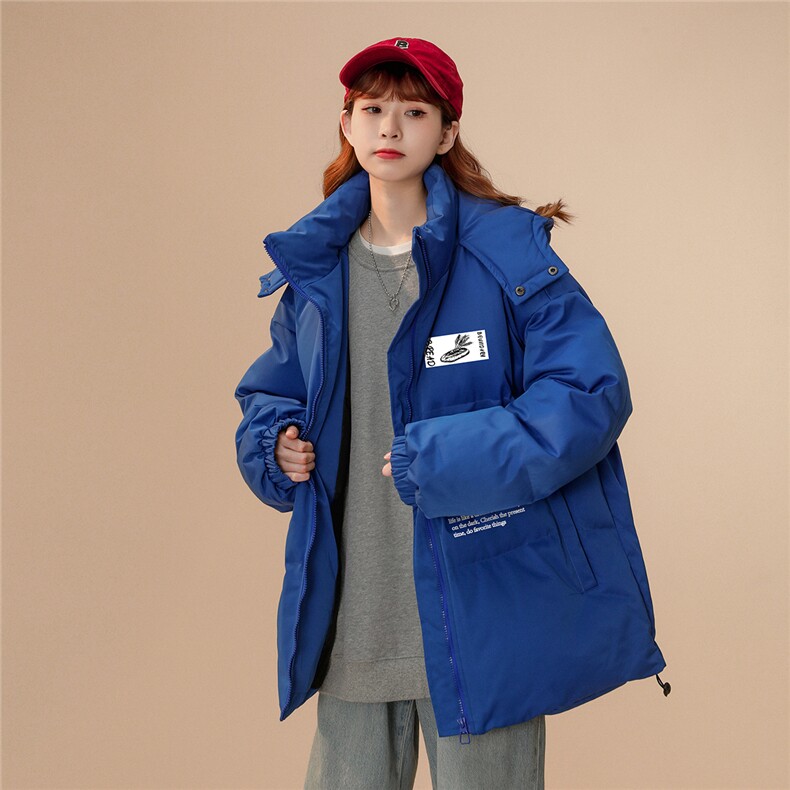 中性风22冬季潮流设计感潮牌图案印花连帽加厚棉衣MY210P115控158,男装棉衣,A247A