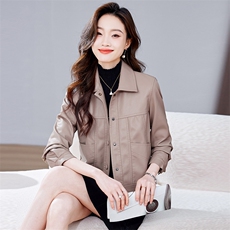 现货皮衣外套女2023年春季新款洋气减龄短款皮夹克潮，女装皮衣，江南女神