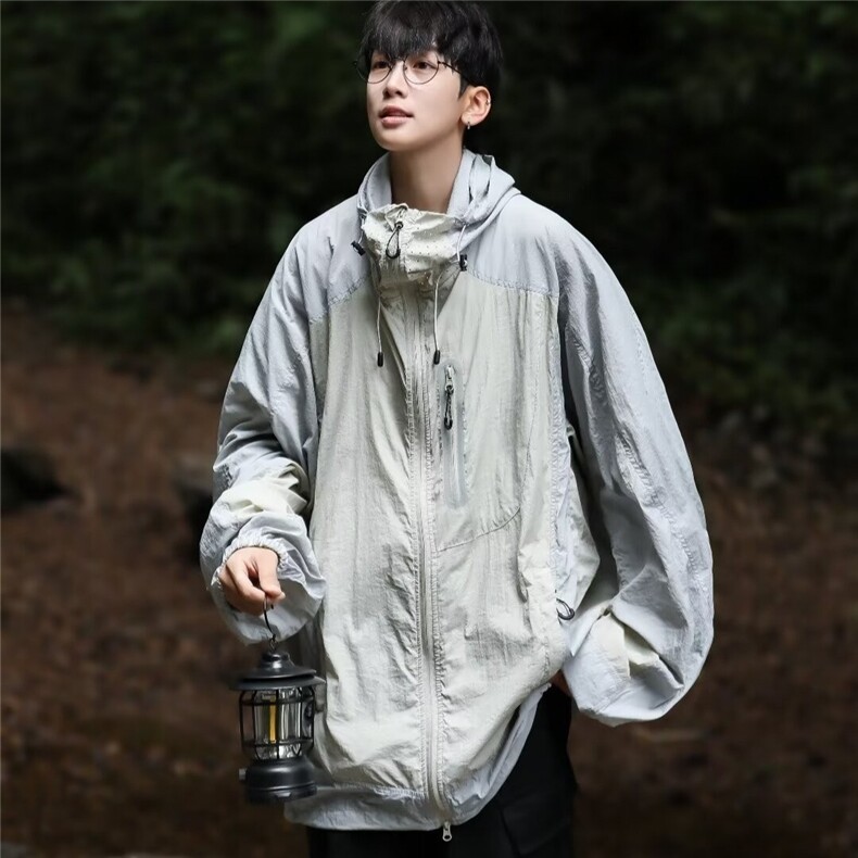 防晒衣男夏季薄款山系户外冲锋衣外套潮牌宽松防晒服W9318/P50，男装防晒衣，星座506