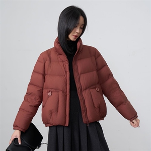 现货2025年冬季新款休闲风羽绒服女90白鸭绒图片