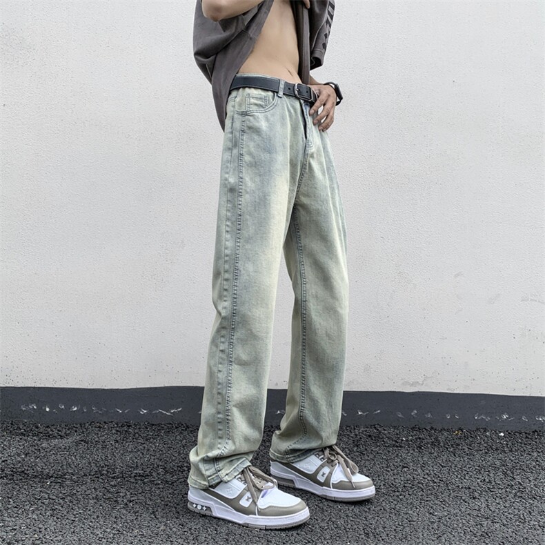 欧美hiphop裤子潮牌痞帅炸街男微喇牛仔裤潮牌直筒裤WH1177-p46,男装牛仔裤,星座1008