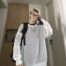 美式圆领毛衣男镂空针织衫B6024P33，男装针织衫/毛衣，星座1116-2