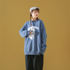 中性22秋冬新款ins时尚设计感印花保暖圆领套头毛衣M1056P50控68，男装针织衫/毛衣，A247A