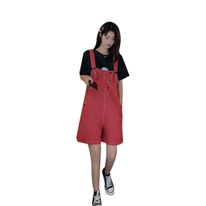 背带裤女2021夏新款韩版宽松显瘦薄款阔腿裤套装小个子图片
