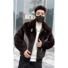 (网图)水貂绒皮毛一体外套男士皮草大衣金貂绒外套313B-1712-P170，女装短外套，星座313B