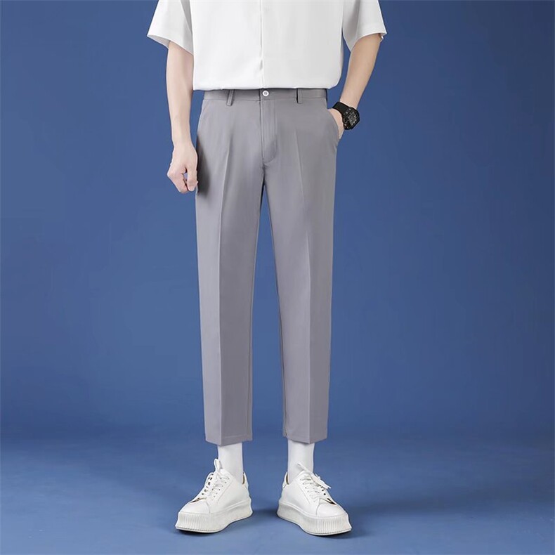 轻熟风西裤男士韩版修身小直筒裤男士休闲裤九分西装裤B11-P40,男装休闲裤,星座1116A-2（原606A-1）