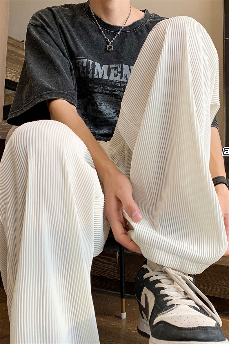 8XL-M特大码肌理感冰丝薄款休闲裤长裤男宽松百搭情侣裤K922P45,男装休闲裤,电商D206-1