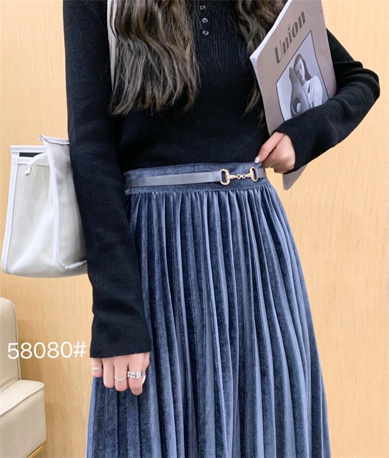 丝绒百褶裙，其它，千百莲