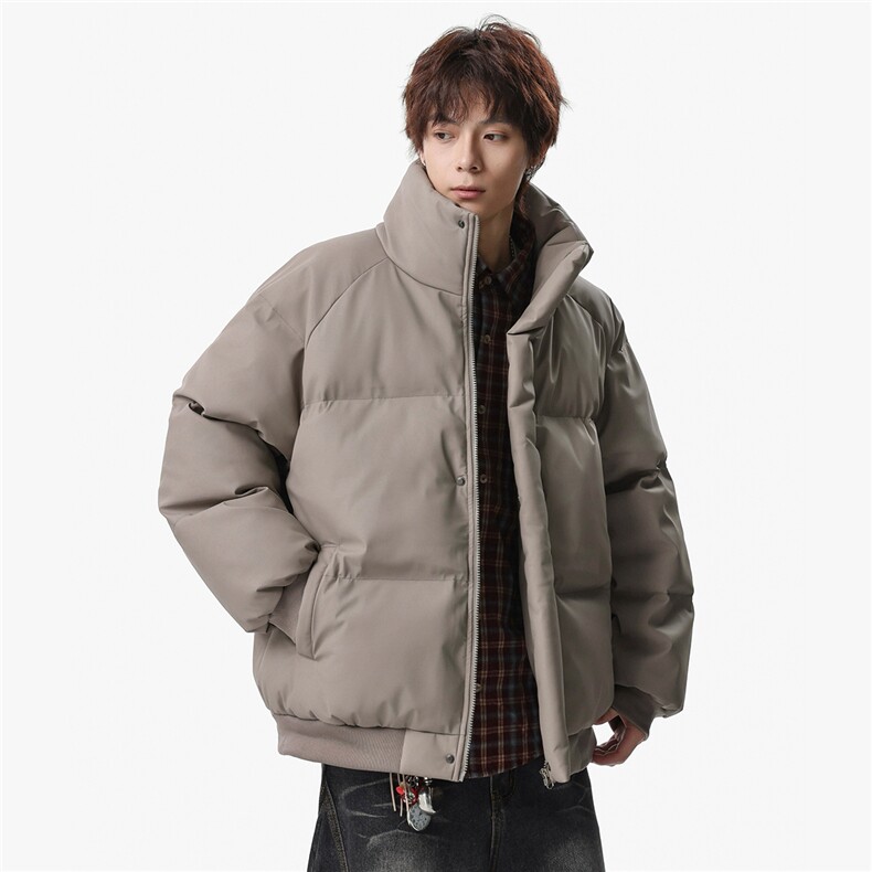 新款冬季羽绒立领PU皮棉服棉袄韩版宽松外套A436-2522-P80,男装棉衣,电商A436
