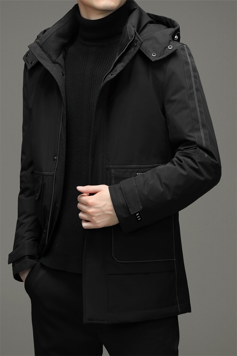 冬季羽绒服男休闲鸭绒厚款百搭连帽中长款羽绒服外套ZG2925-P275，男装羽绒服，电商B212（原钱塘6029）