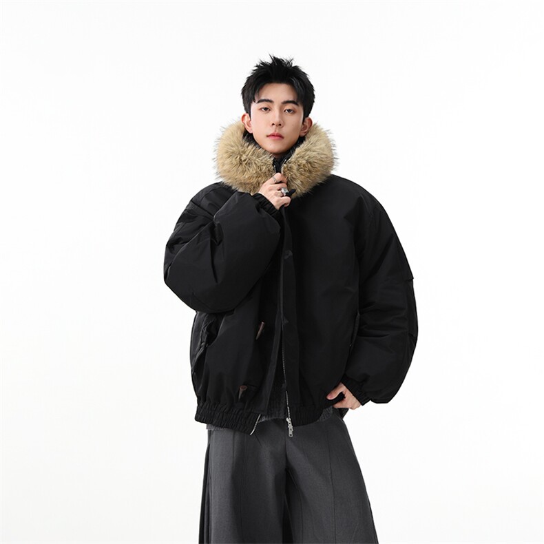 （手塞棉）冬季毛领加厚棉服牛角扣连帽上衣MF002-P130-控239,男装棉衣,星座216(原A116)