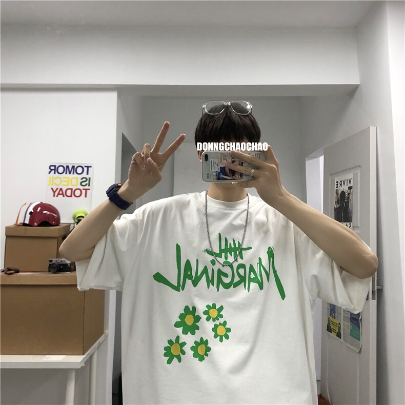 M035*INS风格宽松版百搭圆领短袖T恤衫,男装T恤,星座617A(原A401)