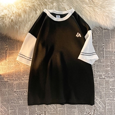 新款港风时尚潮牌精致短袖时装拼色运动风夏季上衣ZDY3415-P49，男装T恤，星座717
