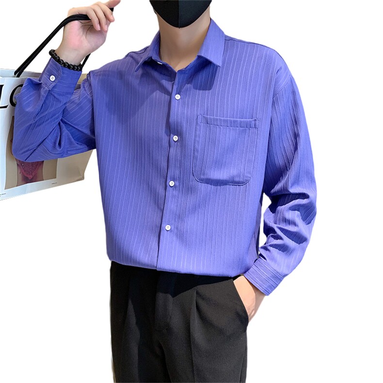 社会小伙纯色男士长袖衬衫帅气百搭休闲衬衣男C208-8890-特P48,男装衬衫,电商C208