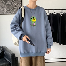 Y2546P38！21年秋冬新款港风日系大码印花长袖圆领卫衣男，男装卫衣，星座510A-1