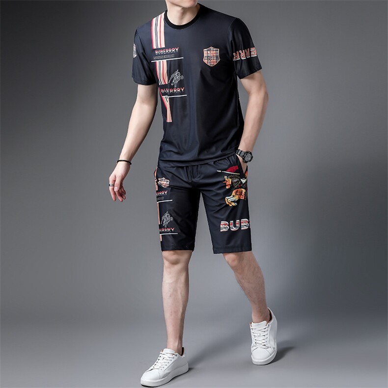 JG22-15男士2023年春夏季新款运动套装短袖短裤T恤卫裤二件套P125,男装休闲套装,电商B360