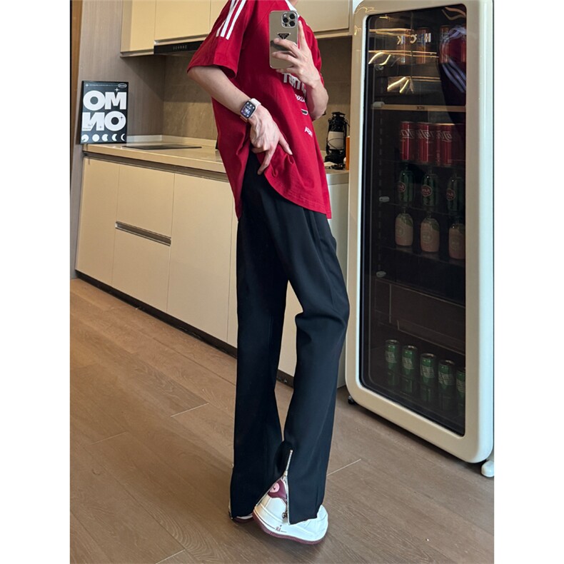 现货 松紧腰冰丝修身拉链西裤休闲裤男 K701-K702-K703-P45 控68图片