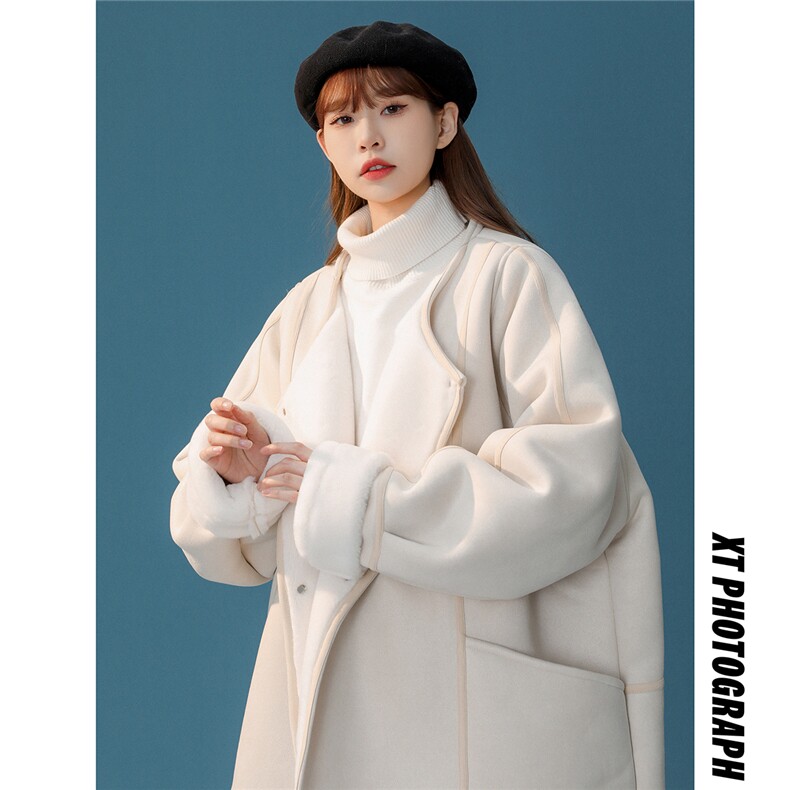 1中性风皮毛一体棉衣女高级感圆领机车棉衣男外套女8708P158控228，女装棉衣/棉服，星座226-2