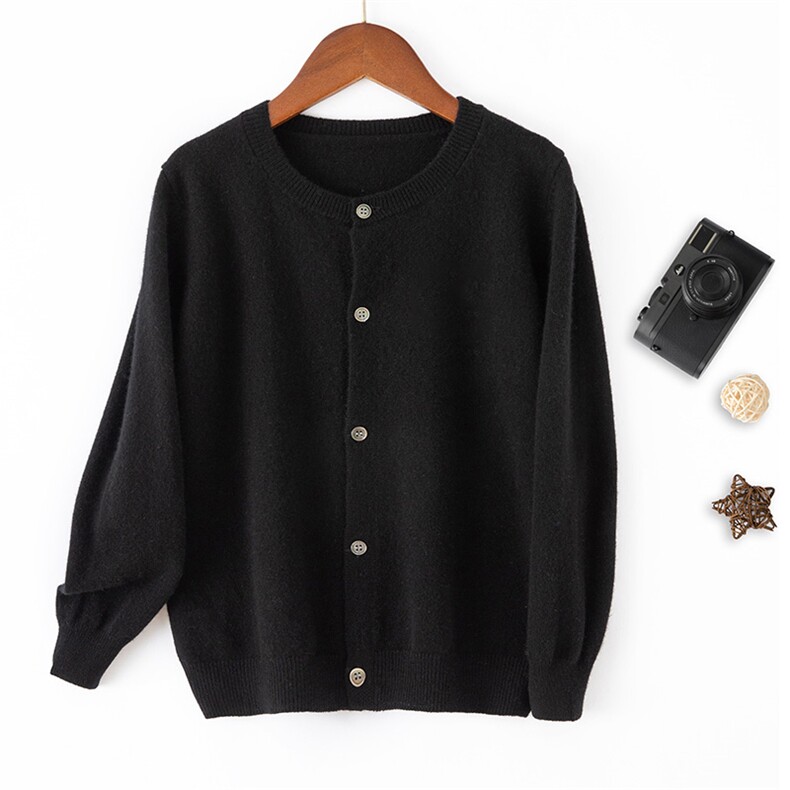 时尚儿童纯色羊毛开衫羊毛舒适保暖，童装儿童羊毛衫，驼铃羊绒