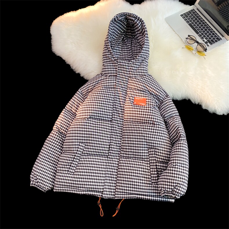 2023加厚格子棉衣男女棉服连帽面包服棉袄外套3332-P100控148,男装棉衣,星座207