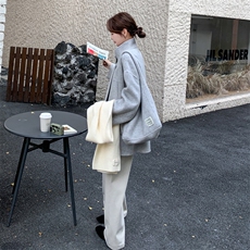 轻熟风立领呢大衣女2025秋冬新款高级感宽松显瘦小个子毛呢外套，女装毛呢外套，2D014