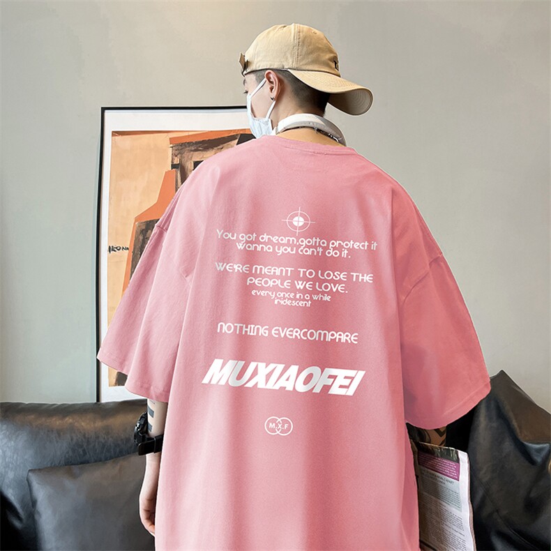 量大优可提供视频2024夏季新美式短袖T恤D223A-T24166-P18,男装T恤,电商019-1