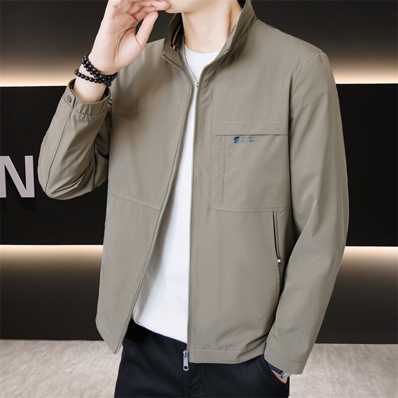 店主风夹克外套男春秋休闲百搭时尚立领男士夹克上衣N8606-P120图片