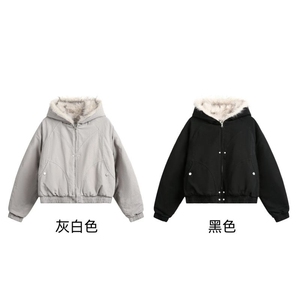 【高质量】座山雕短款cleanfit加厚情侣毛领棉衣外套G803P108网图图片