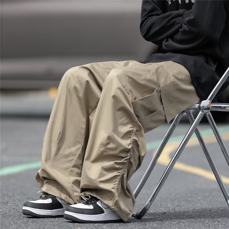 美式复古宽松阔腿工装裤男女潮牌高街嘻哈休闲裤QK55P48,男装休闲裤,星座1116-2