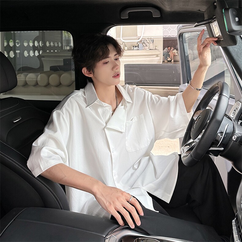 不规则纯色单品潮衬衫A071-C02-P38,男装衬衫,电商A071