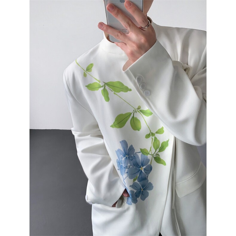 25秋冬男士新中式设计感牵牛花斜门襟绑带西服外套XZ189-P135,男装西服,电商B288