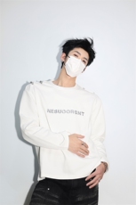 明星私服现货春款飞机扣不对称双肩设计打底T恤潮流高街卫衣P55，男装T恤，电商B319