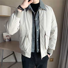 2025冬季男装加厚保暖棉衣假两件立体口袋休闲棉服外套957-P145，男装棉衣，电商A413
