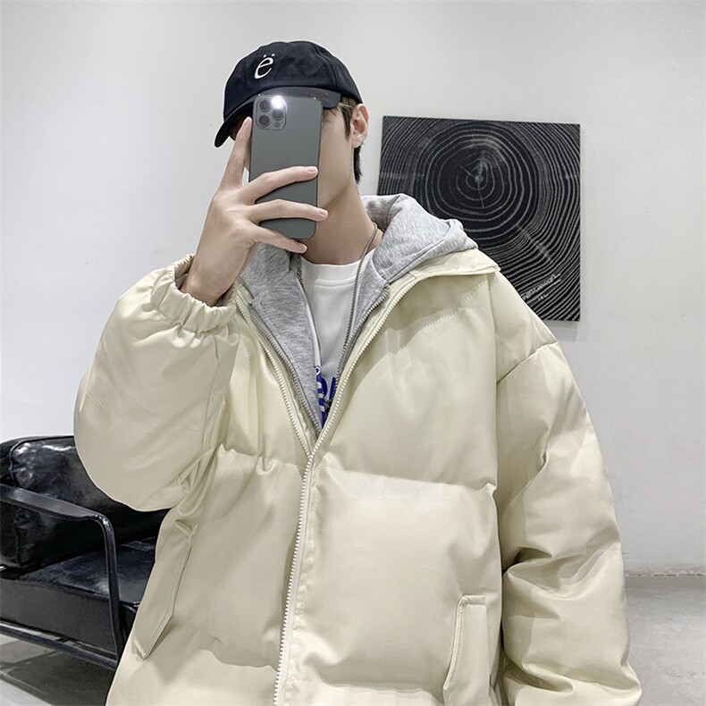 现货冬装港风拼接百搭潮流皮外套加厚棉衣上衣D201-DM75-125,男装棉衣,电商D321-1