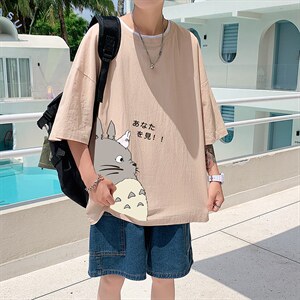 YT26150-P30亚麻短袖t恤男大码五分袖男宽松七分袖港风模特,男装T恤,电商A040