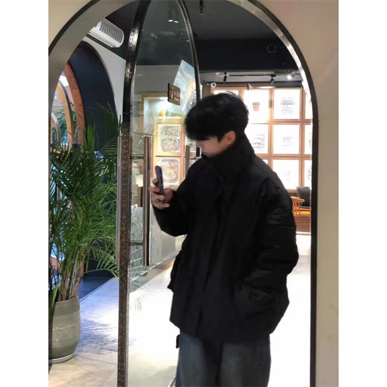 美式cleanfit潮牌立领棉服男冬季款保暖宽松休闲压皱棉衣WL17-P88,男装棉衣,星座1008