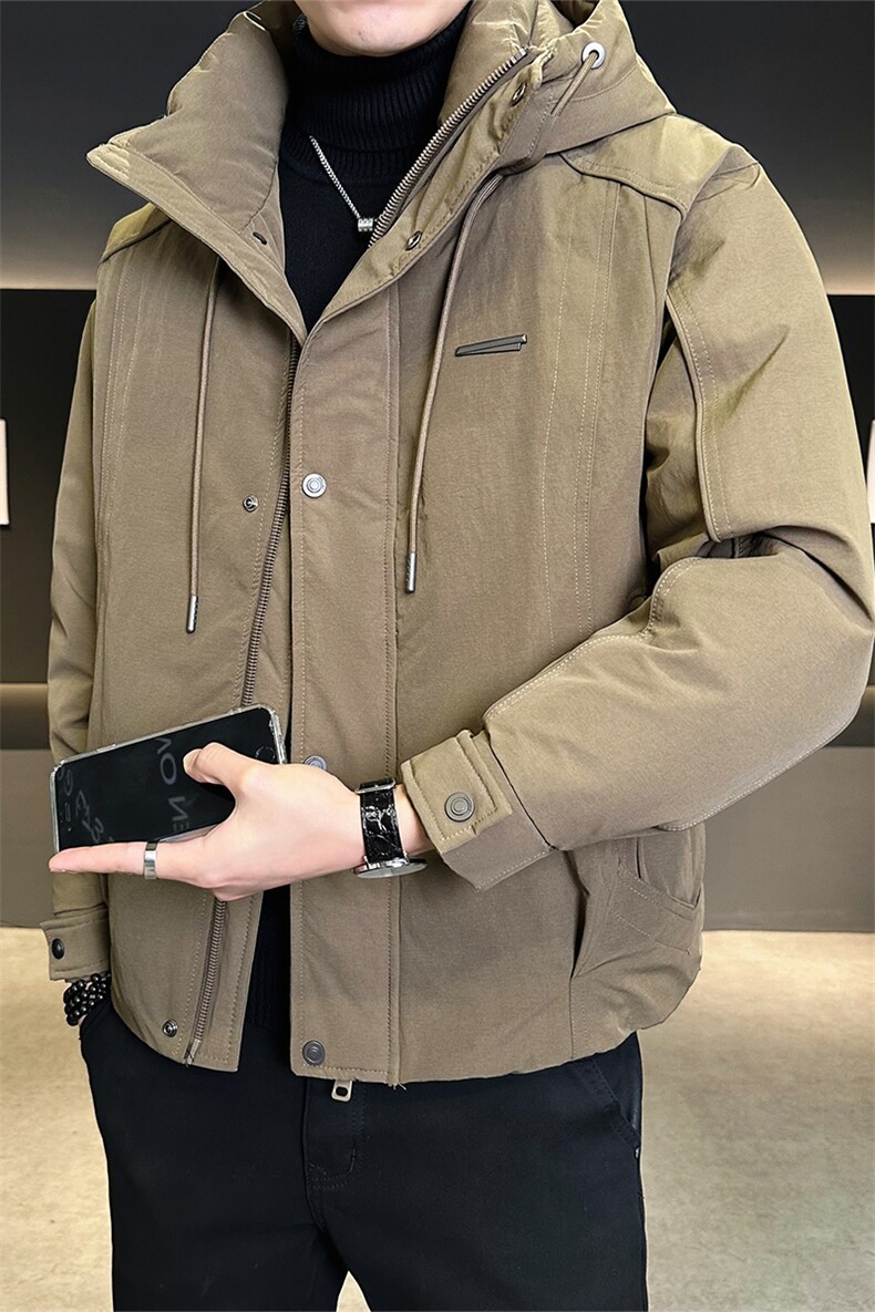 标50羽绒服男连帽保暖外套纯色休闲白鸭绒上衣B317/9955/P235,男装羽绒服,电商B317